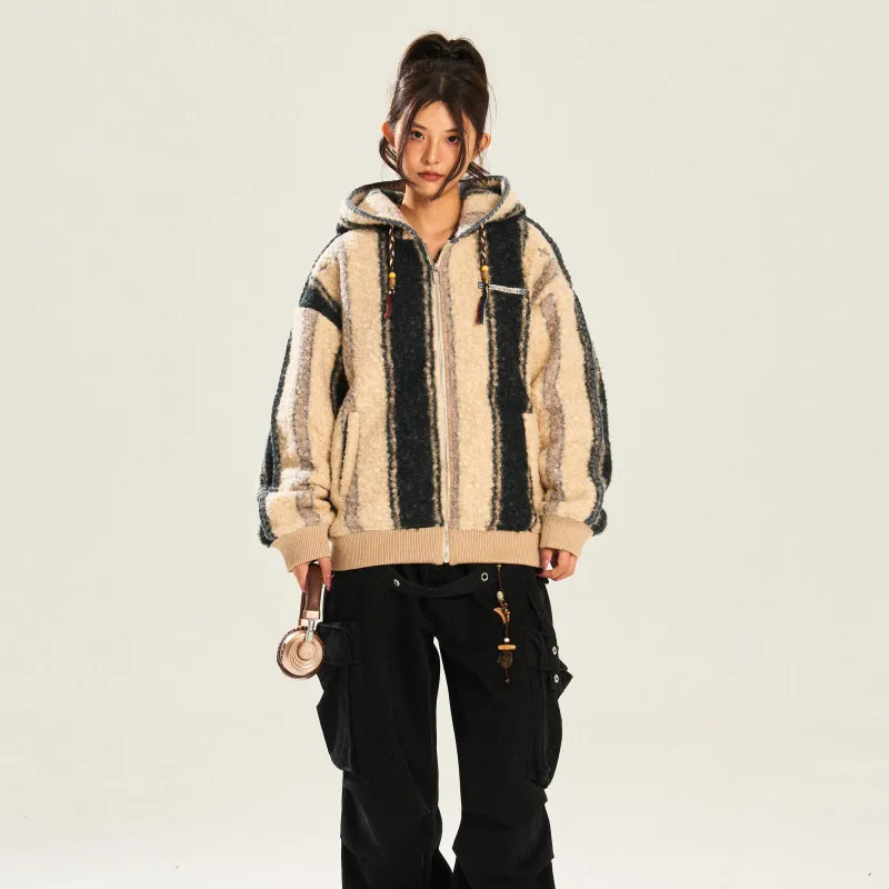 NSTNEW START Velvet feel Coat Unisex Blue White-4