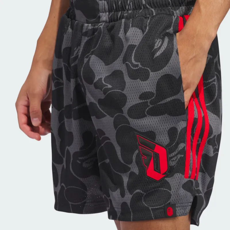 Adidas x BAPE Dame 9 FW24 Basketball Shorts Men's Carbon Gray-5