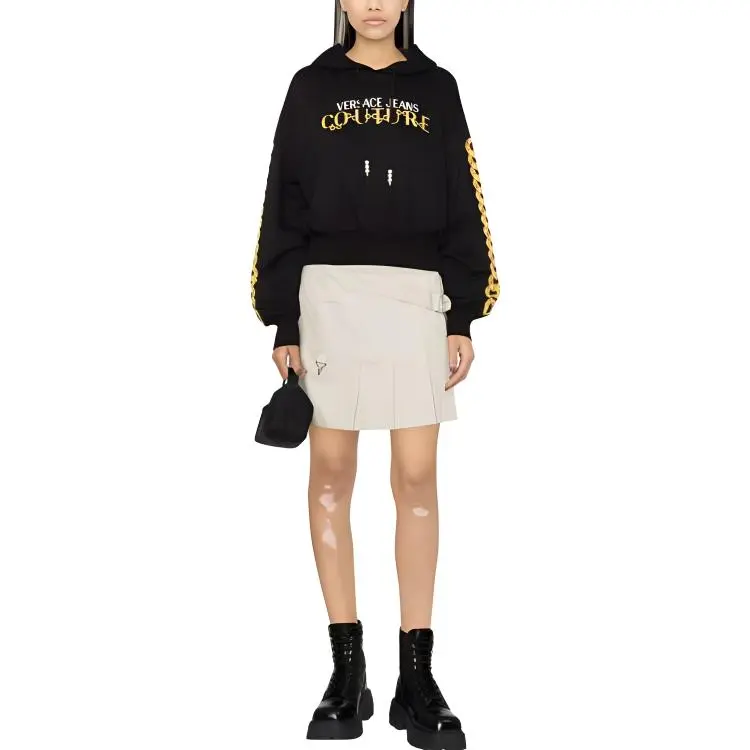 VERSACE JEANS COUTURE Logo Couture Printed Drawstring Hoodie-2