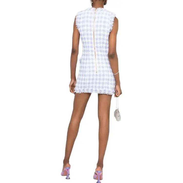 BALMAIN Sleeveless Dresses Women's Purple-2