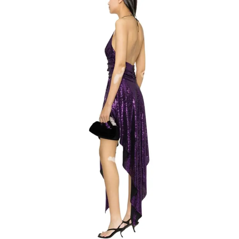 Alexandre Vauthier Sequin Embellished Halterneck Backless Dress-3