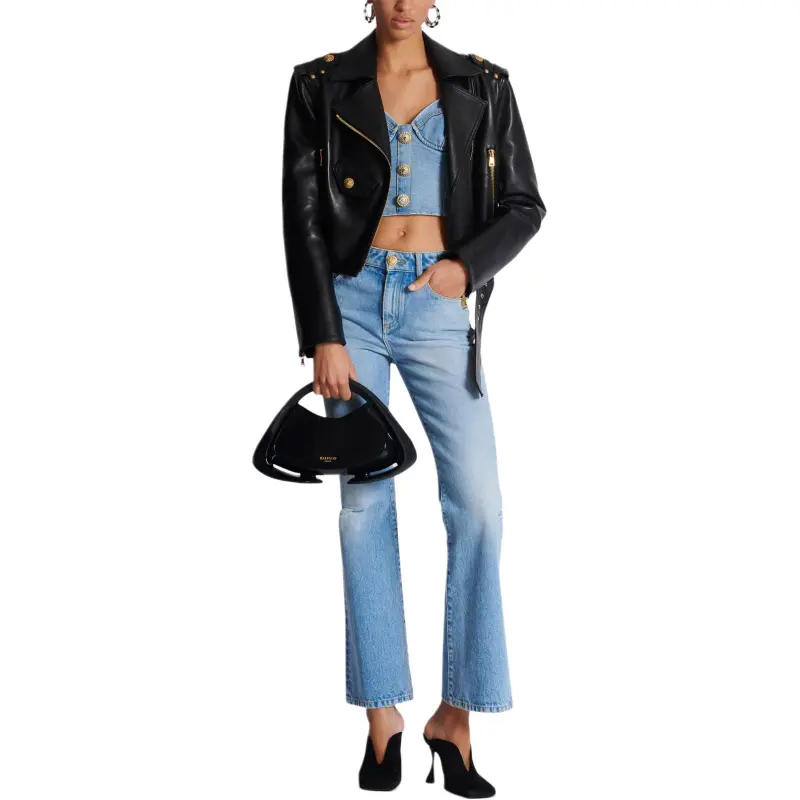 BALMAIN Denim Bustier Top-5