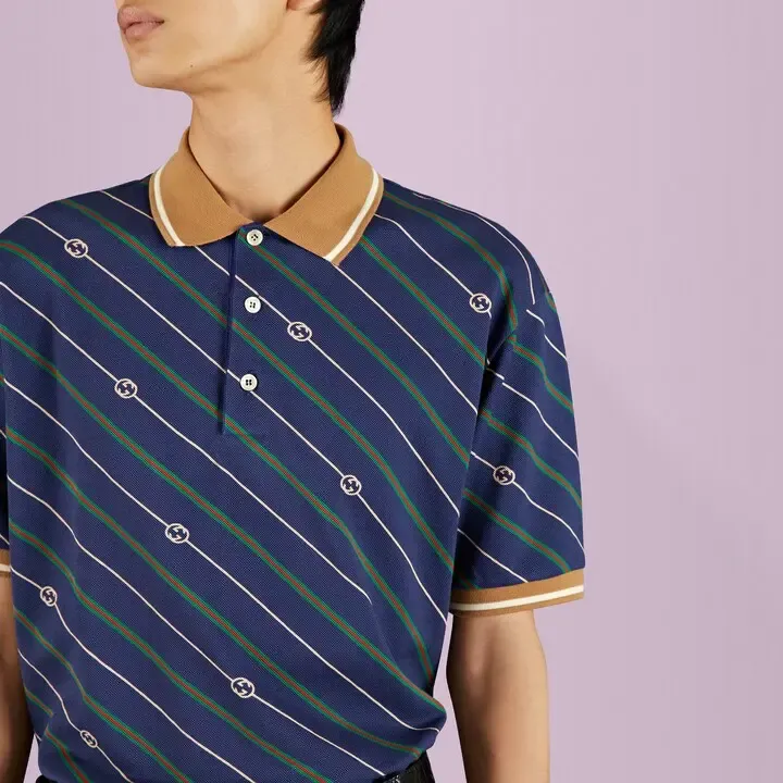 GUCCI SS23 Polo Shirt Men's Blue-4