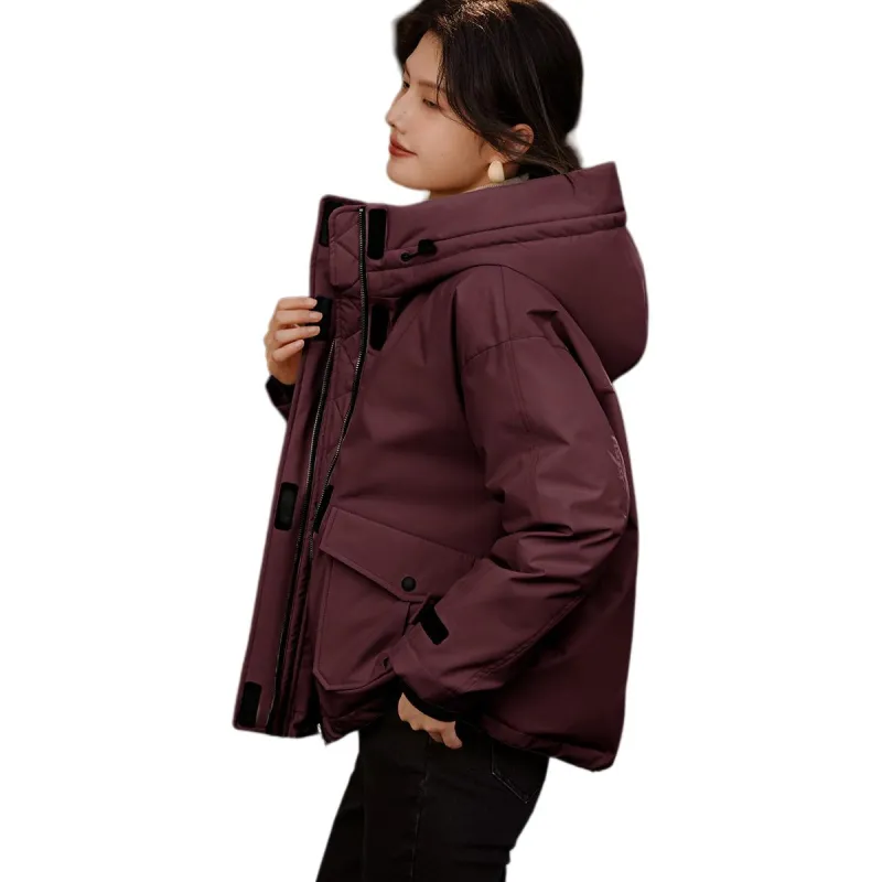 XWI Down Jacket Women's Dark Reddish Purple-1
