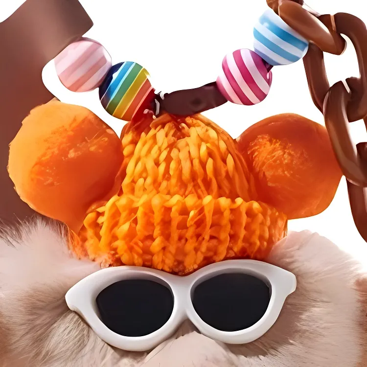 CinvaiKrose Rex Rabbit Fur Plush Keychain Charm Small Doll Bag Accessory Women's Multicolor-3