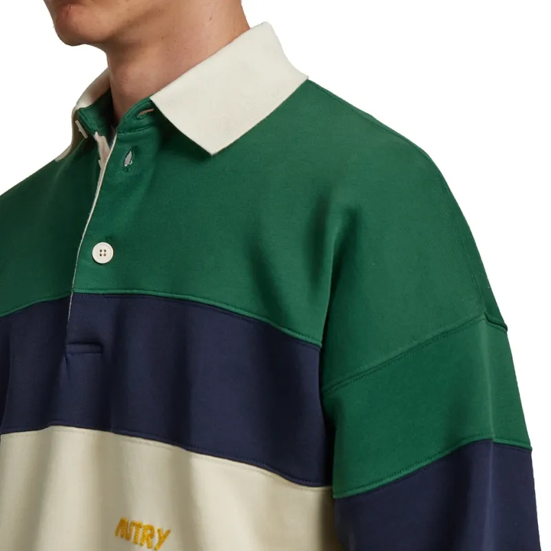 AUTRY Striped Jersey Polo Shirt-5