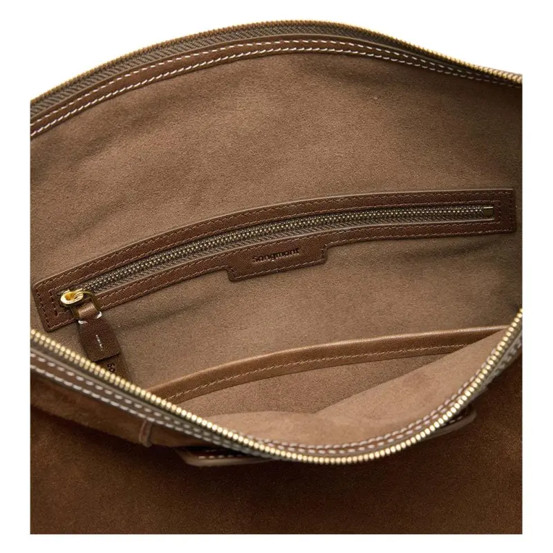 Songmont Suede Dumpling Bag Shoulder Bag Tubas Women's Sandalwood Brown-9
