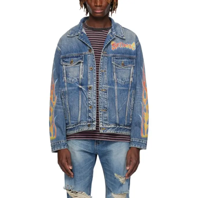 WE11DONE Denim Jackets Unisex Blue-3