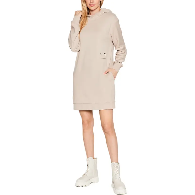 ARMANI EXCHANGE Long Sleeved Dresses Women's Dark Beige-1
