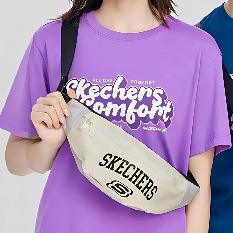 Skechers Fabric Sling Bag Crossbody Bag Fanny Pack Regular Unisex Cream Beige White-3