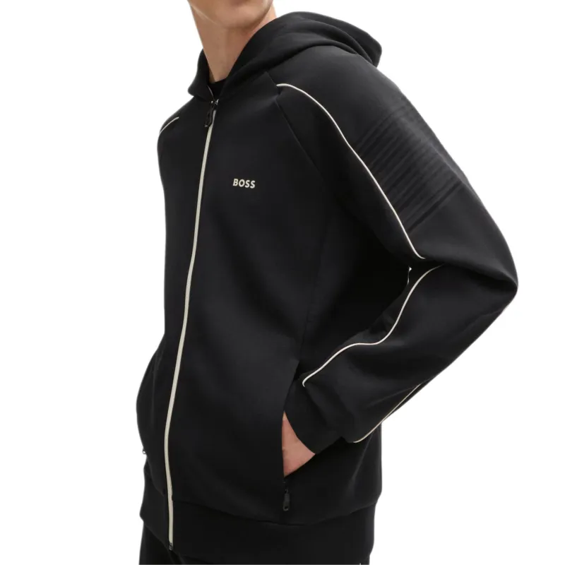 HUGO BOSS Logo Detailed Zipped Hoodie-3