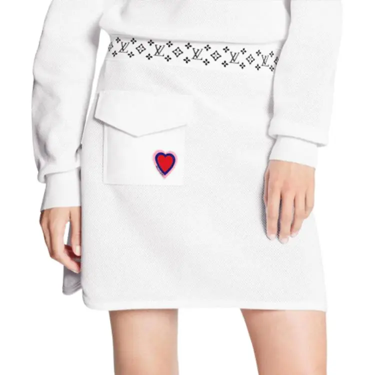 LOUIS VUITTON New Quarterly Products Of LV Long-Sleeved Dresses Women's White-4