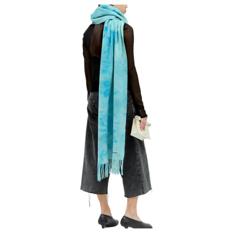 Acne Studios Tie Dye Logo Patch Scarf-4