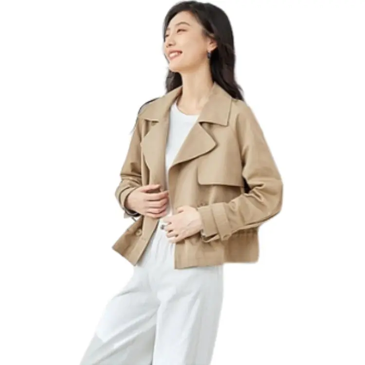 VIMLY Trench Coat Women's Khaki-6