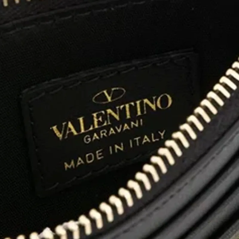 Valentino ROCKSTUD Leather Wallet Unisex Black-2