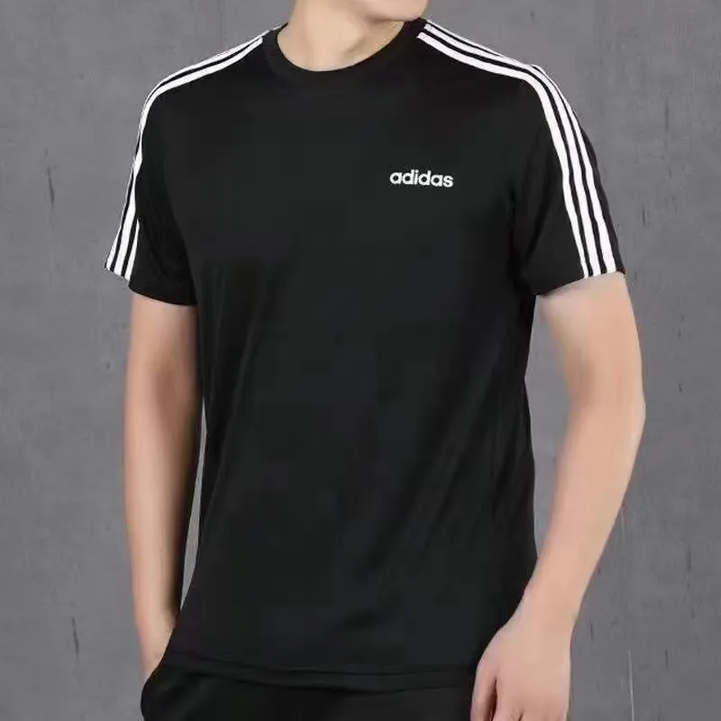 Adidas Set in Sleeve T Shirt Men's Black-3