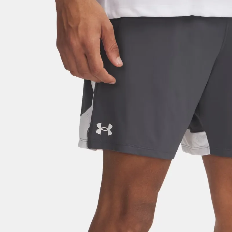 Under Armour Tech Vent Casual Shorts Men's Gray White-3