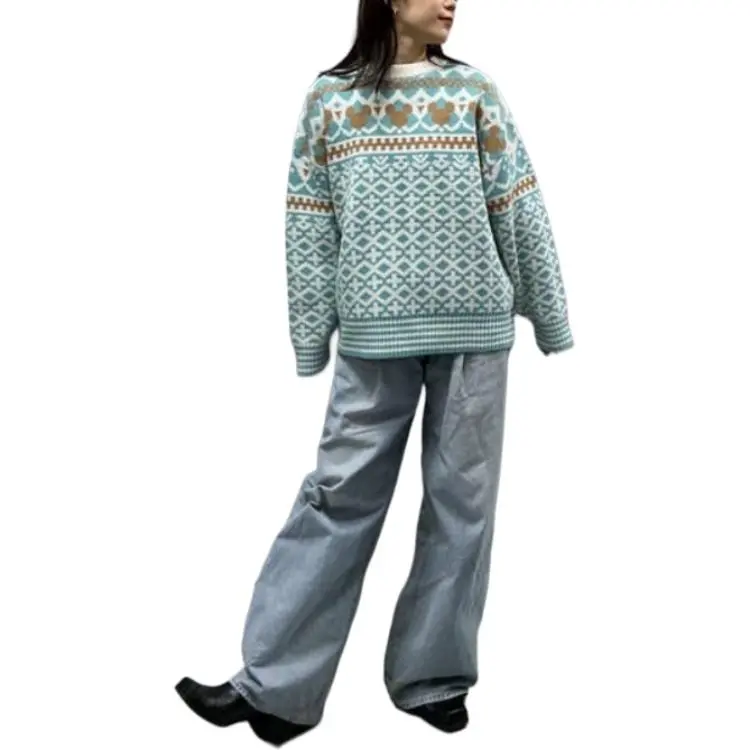 Disney X MOUSSY Disney/Disney Co-branded Model Sweaters Women's Blue-1