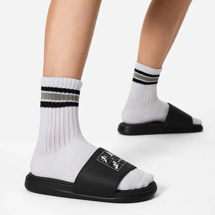 LiNing LN Slipper Slip Resistant Slide Slippers Men's Black White-2