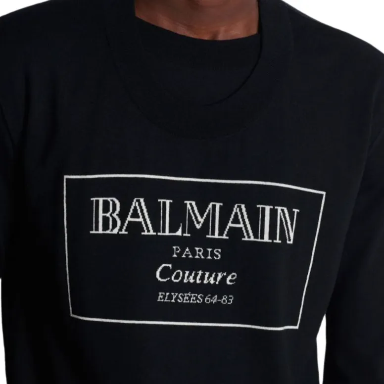 BALMAIN Couture Label intarsia Jumper-6