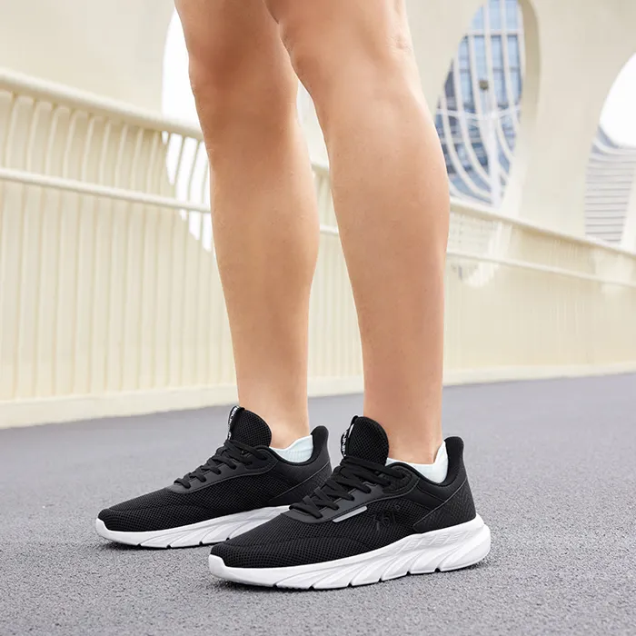 361° Cushioning, Wear Resistant Low Top Casual Running Shoes Men's Black White-3