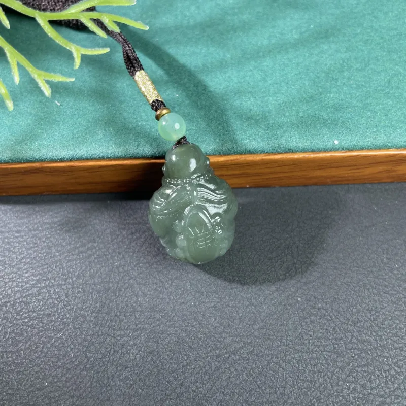 BUDOUXIAOAI Pendants Green Jade Women's-5