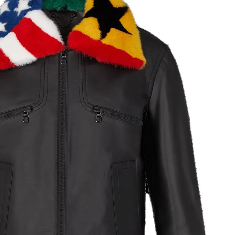 LOUIS VUITTON FW22 Leather Jacket Men's Black-2