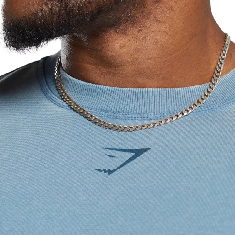 GYMSHARK Sweatshirts Men Blue-4