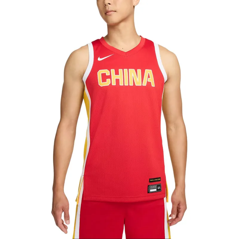 Nike Chinese Women's Basketball Team Olympic Series Basketball Jersey Men's Comet Red/Travel Yellow-2