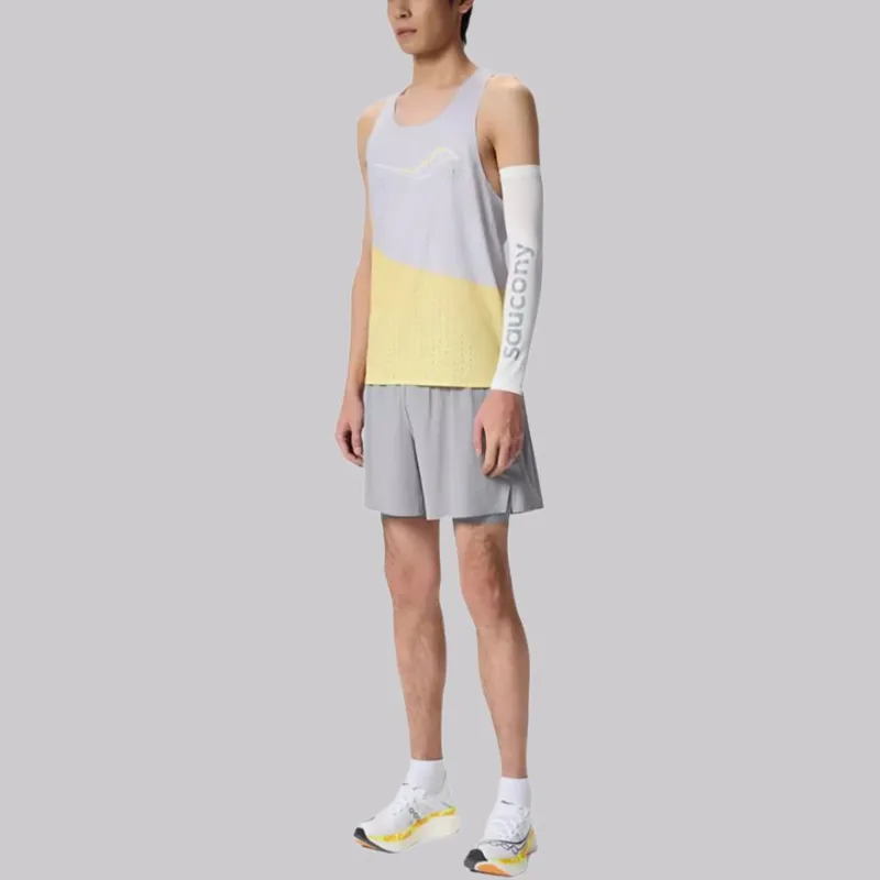 Saucony Tank Tops Unisex Orange Yellow & Premium Gray Print-3