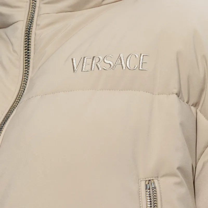 VERSACE Logo Embroidered Reversible Padded Jacket-6