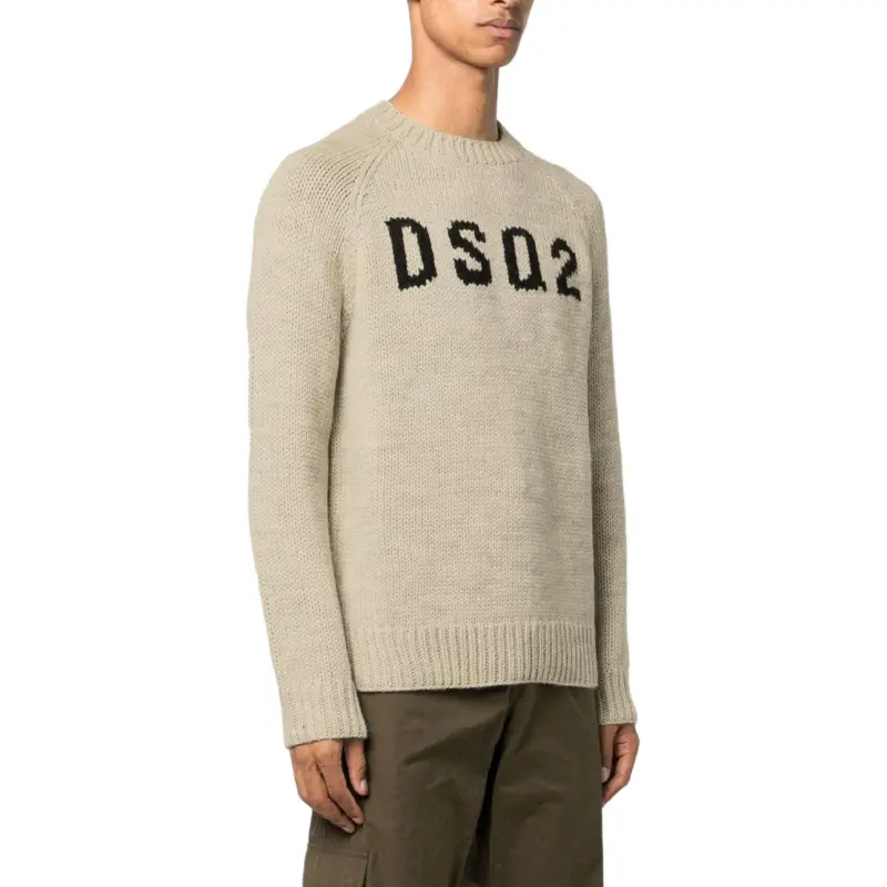 DSQUARED 2 Logo Intarsia Knit Crewneck Jumper-2