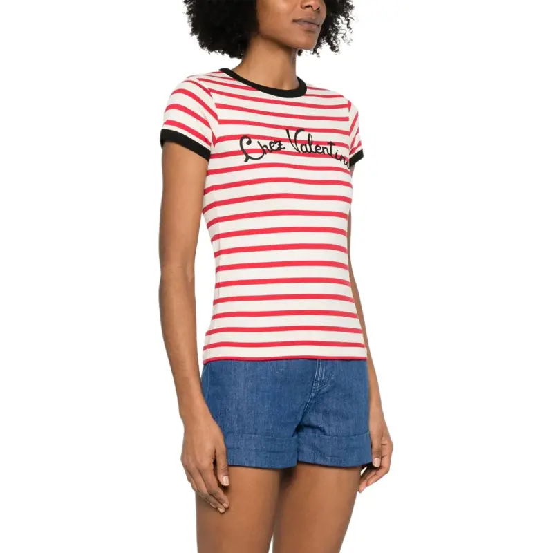 Valentino Striped Crewneck T Shirt-3