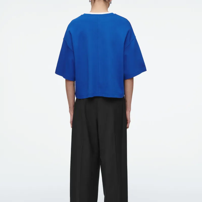 COS Drop Shoulder Sleeve T Shirt Women's Cobalt Blue-4