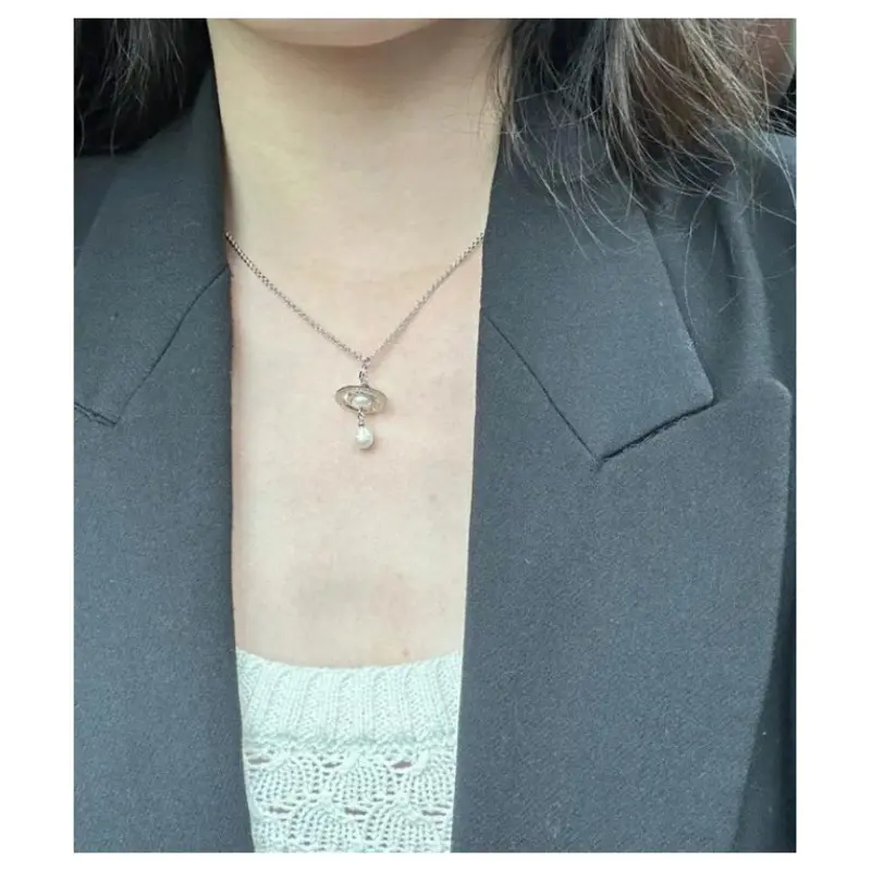 Vivienne Westwood Crystal Necklaces Women's Silver-4