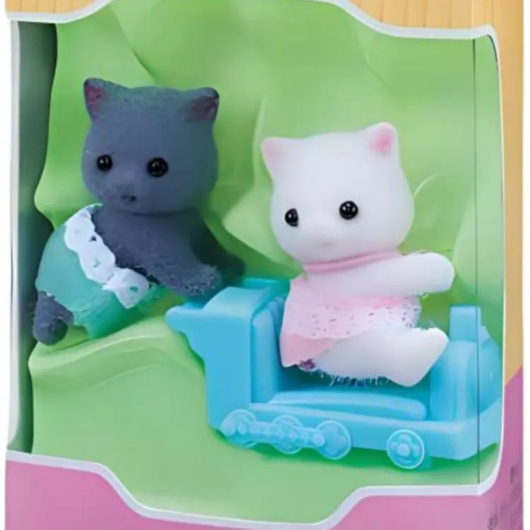 Sylvanian Families Persian Cat Twins Dolls Plush Doll Small Size Tall-2