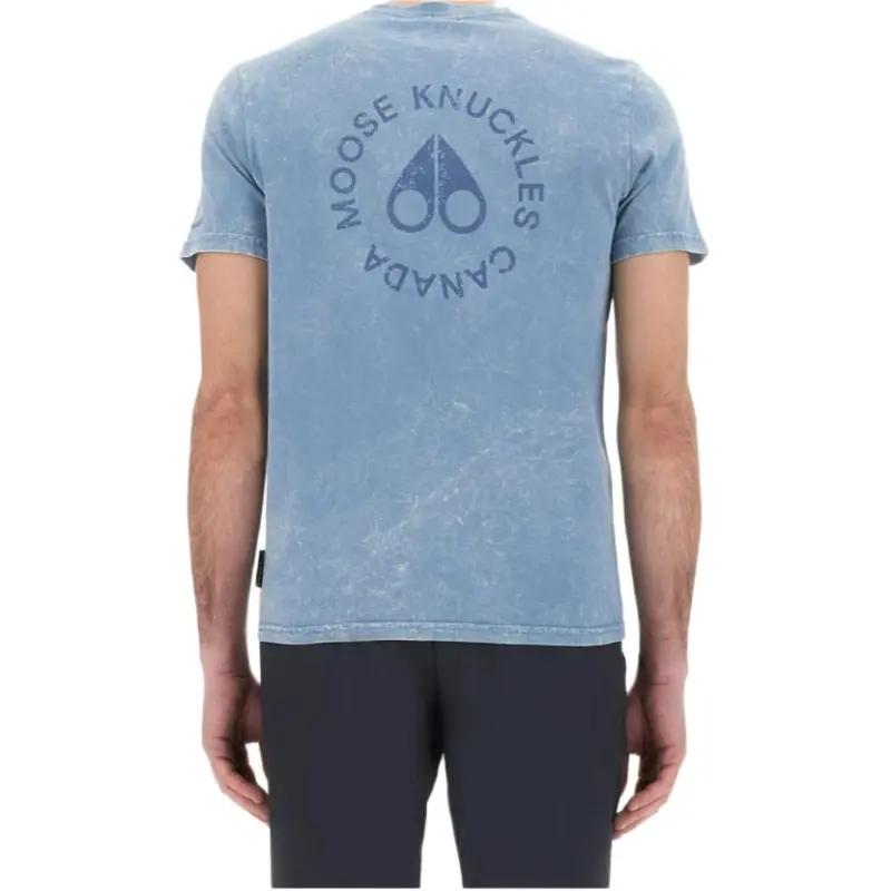 Moose Knuckles T Shirt Men's Sea Blue-4