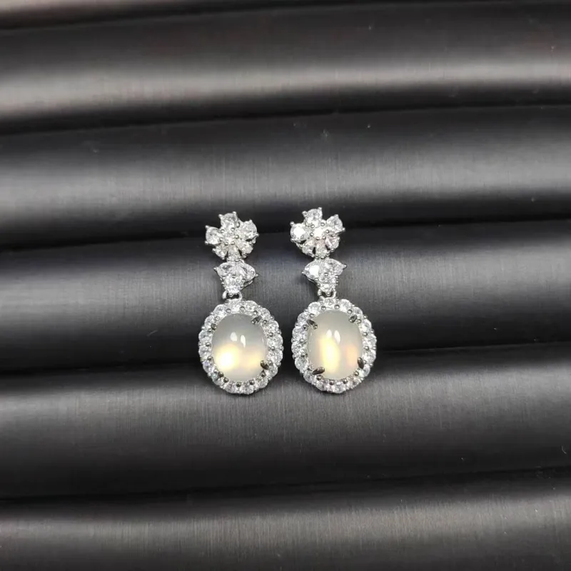 JUNWEN Chalcedony Stud Earrings Women's-3