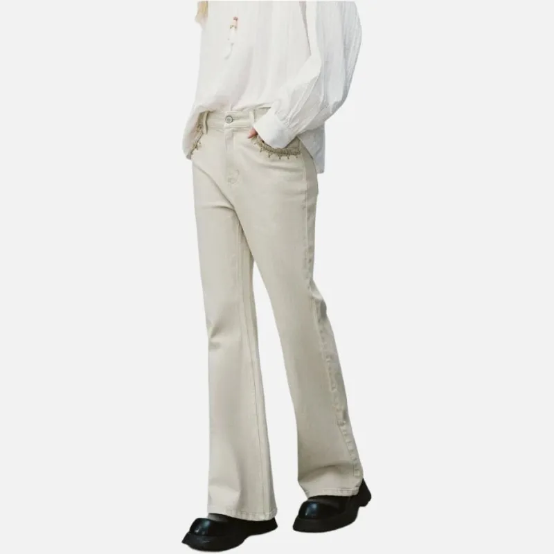 URBAN REVIVO Jeans Women's Ecru-3