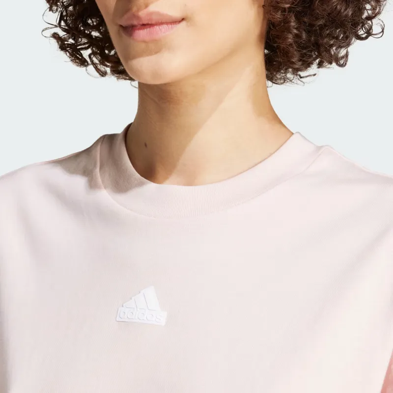 Adidas Women's Future Icons 3 Stripes T Shirt Sandy Pink-4