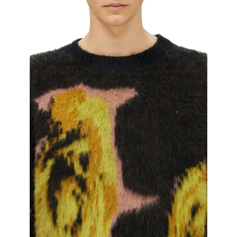 MSGM Rose Intarsia Knit Crewneck Jumper-4
