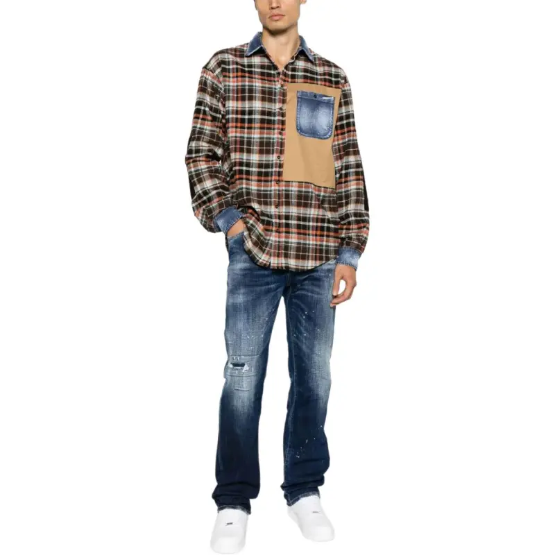DSQUARED2 Denim details Check pattern Shirt-2