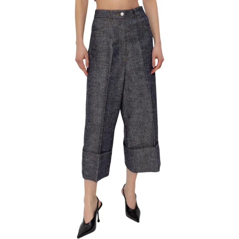 Givenchy Pleat Detailed Cropped Jeans-1