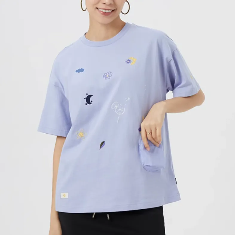 Converse Set in Sleeve T Shirt Women's Light Purple-3