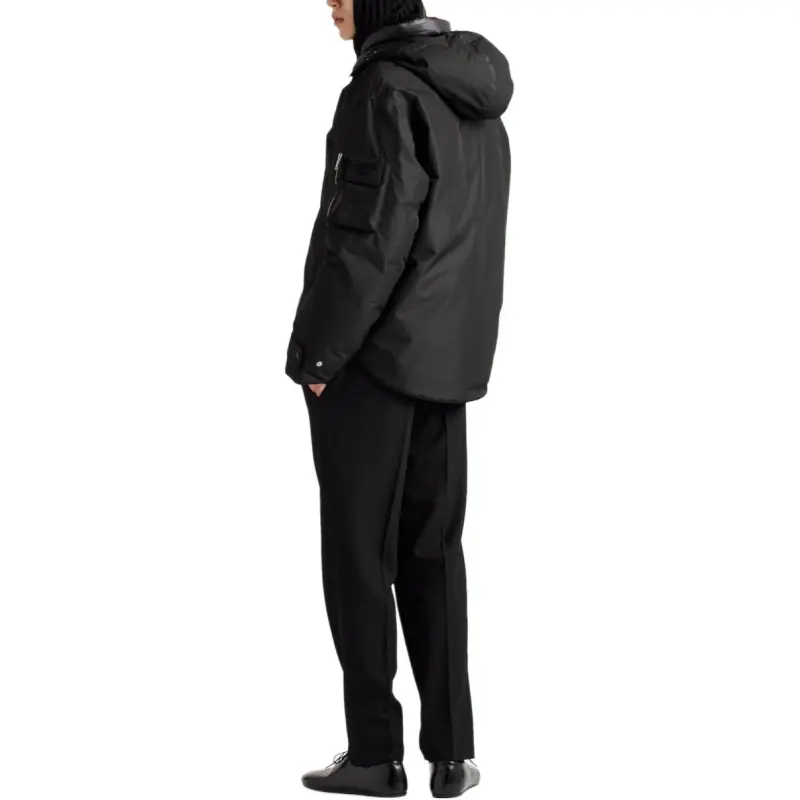 PRADA Buttoned Curved Hem Down Jacket-2