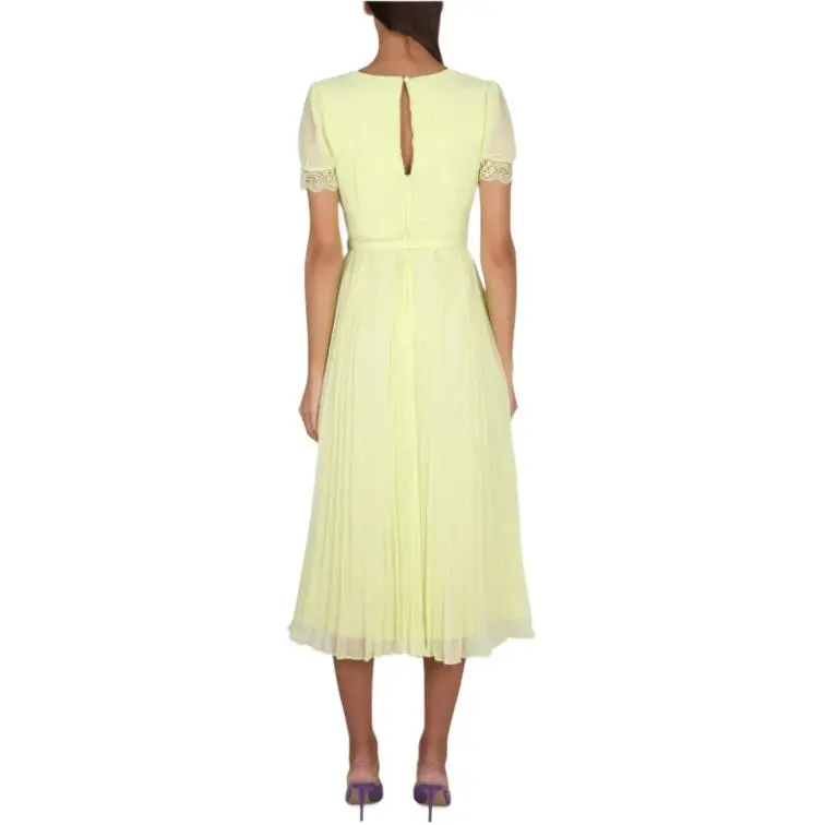Self portrait V Neck Pleated Midi Dress-3