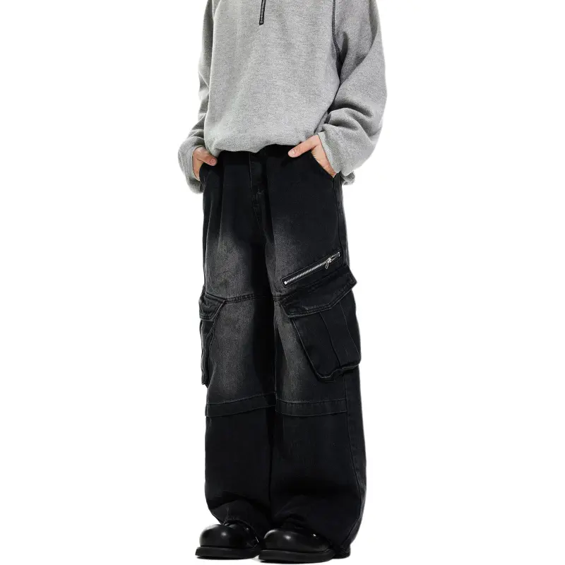 HEIYIXIANSHENG Jeans Men's Black-5