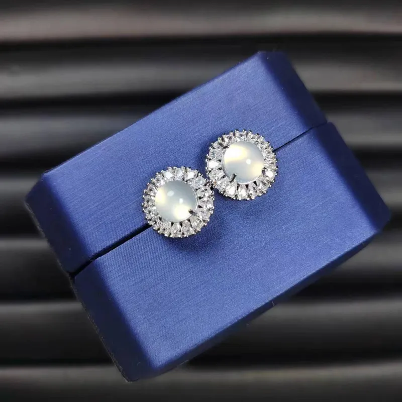 JUNWEN Chalcedony Stud Earrings Women's-6