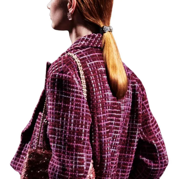 CHANEL Cropped Coats Women's Purple-6