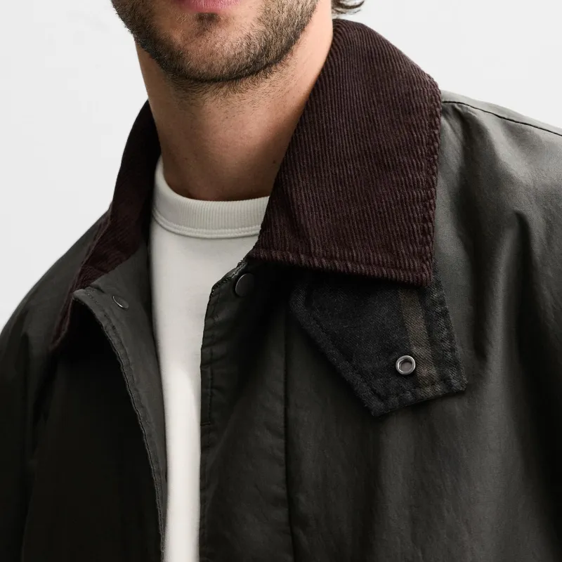 ZARA Trench Coat Men's Dark Khaki-5